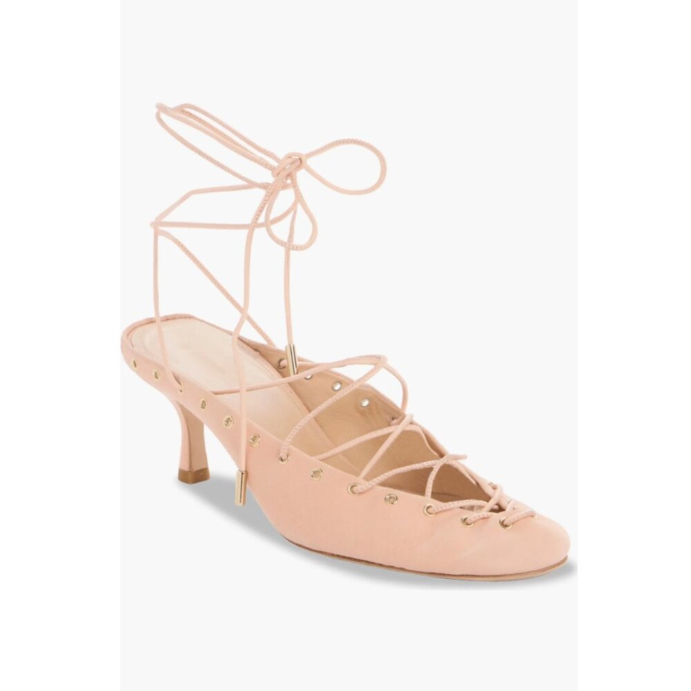 Chloé Ghille Pump (Women) Leather Suede Peachy Pink 9US / 39EU